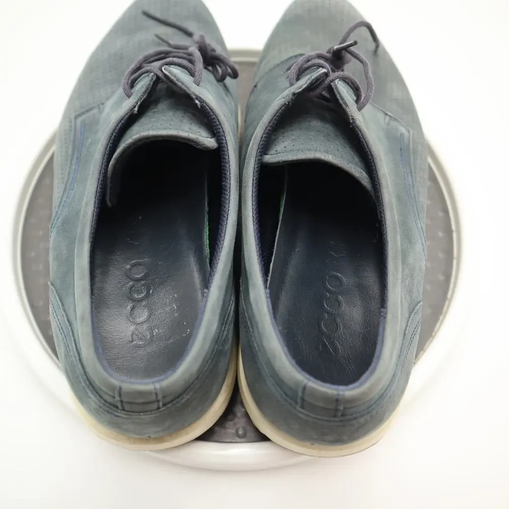 Ecco Jared Modern Tie Mens Blue Leather Shoes Size 10 EU 44 Dress Sneakers